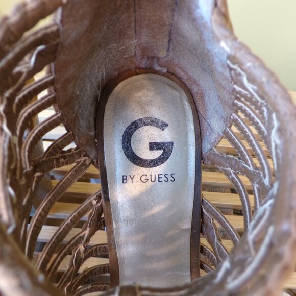 G by Guess Heels Leather Strappy Open Toe Shoes Women’s Size 9.5M - Picture 10 of 14